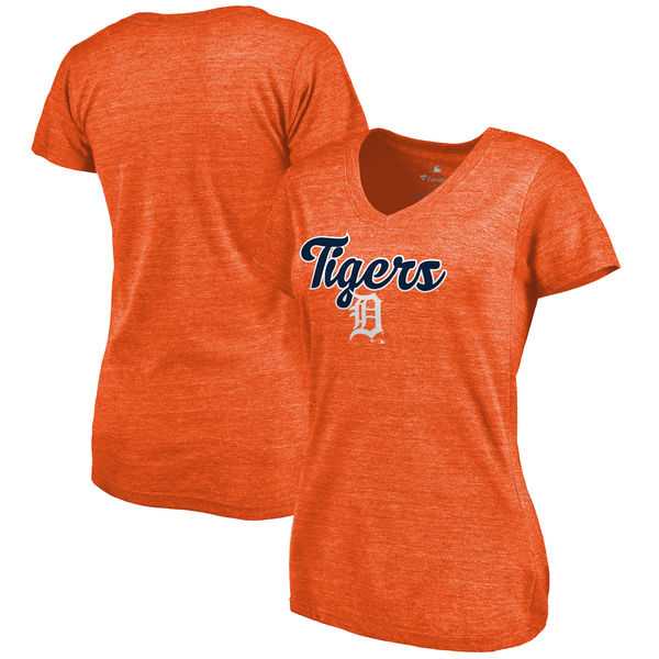 Women's Detroit Tigers Freehand V Neck Slim Fit Tri Blend T-Shirt Orange FengYun,We sell and wholesale Women's Detroit Tigers Freehand V Neck Slim Fit Tri Blend T-Shirt Orange FengYun on line form chian!